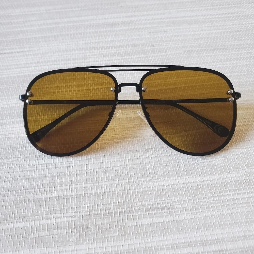 Oversized Unisex Aviator Style Polarized Rimless Sunglasses NEW